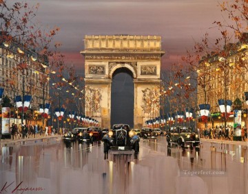 By Palette Knife Painting - Arc de Triomphe KG by knife